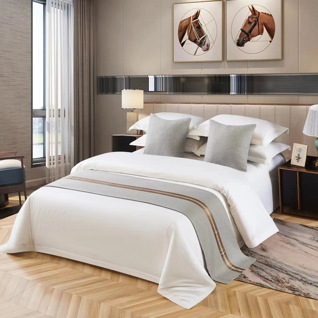 12-Color 100% polyester Bed Runners And Throw Pillows