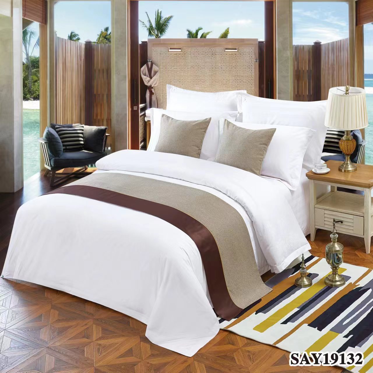 12-Color 100% polyester Bed Runners And Throw Pillows