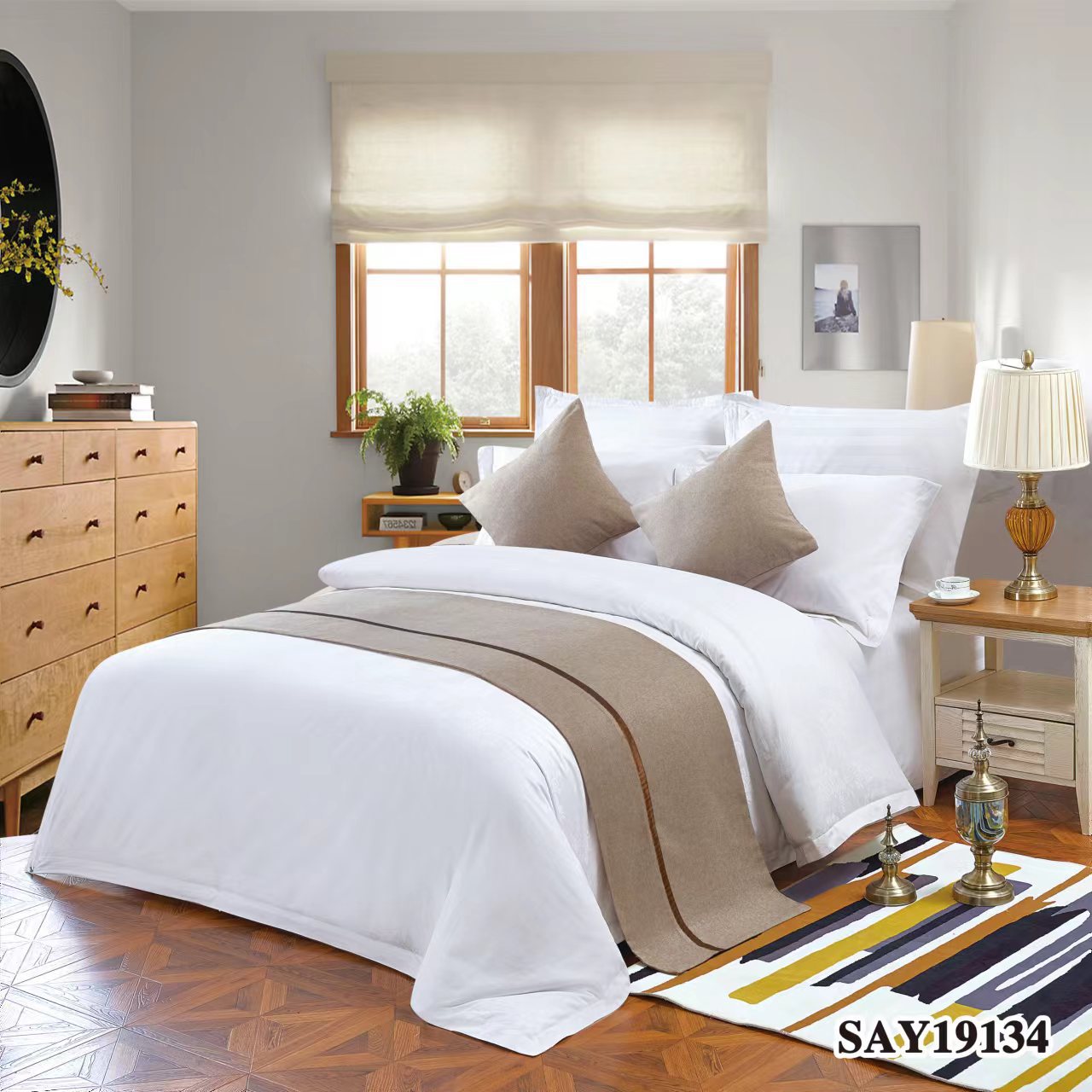 12-Color 100% polyester Bed Runners And Throw Pillows