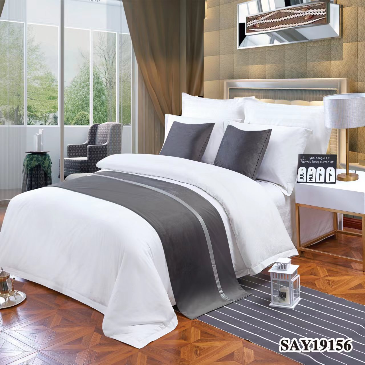 12-Color 100% polyester Bed Runners And Throw Pillows
